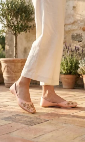 NH Shoes Women's Premium Floral Embellished Khussa