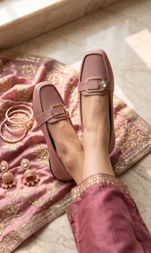 Catwalk Embellished Square-Toe Slip-On Pump
