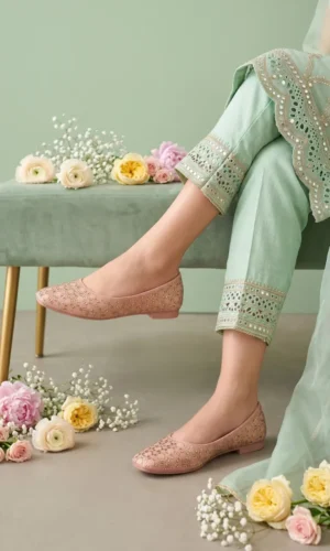 Catwalk Embellished Comfort Flat Pumps