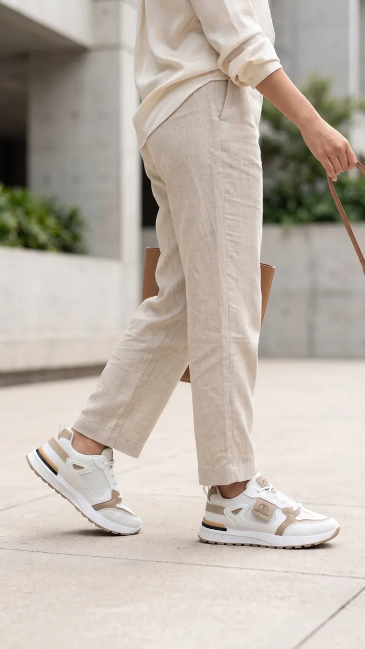 IB Shoes Women's Layered Mesh & Faux-Leather Lace-Up Sneakers – Cushioned Platform Walking Shoes