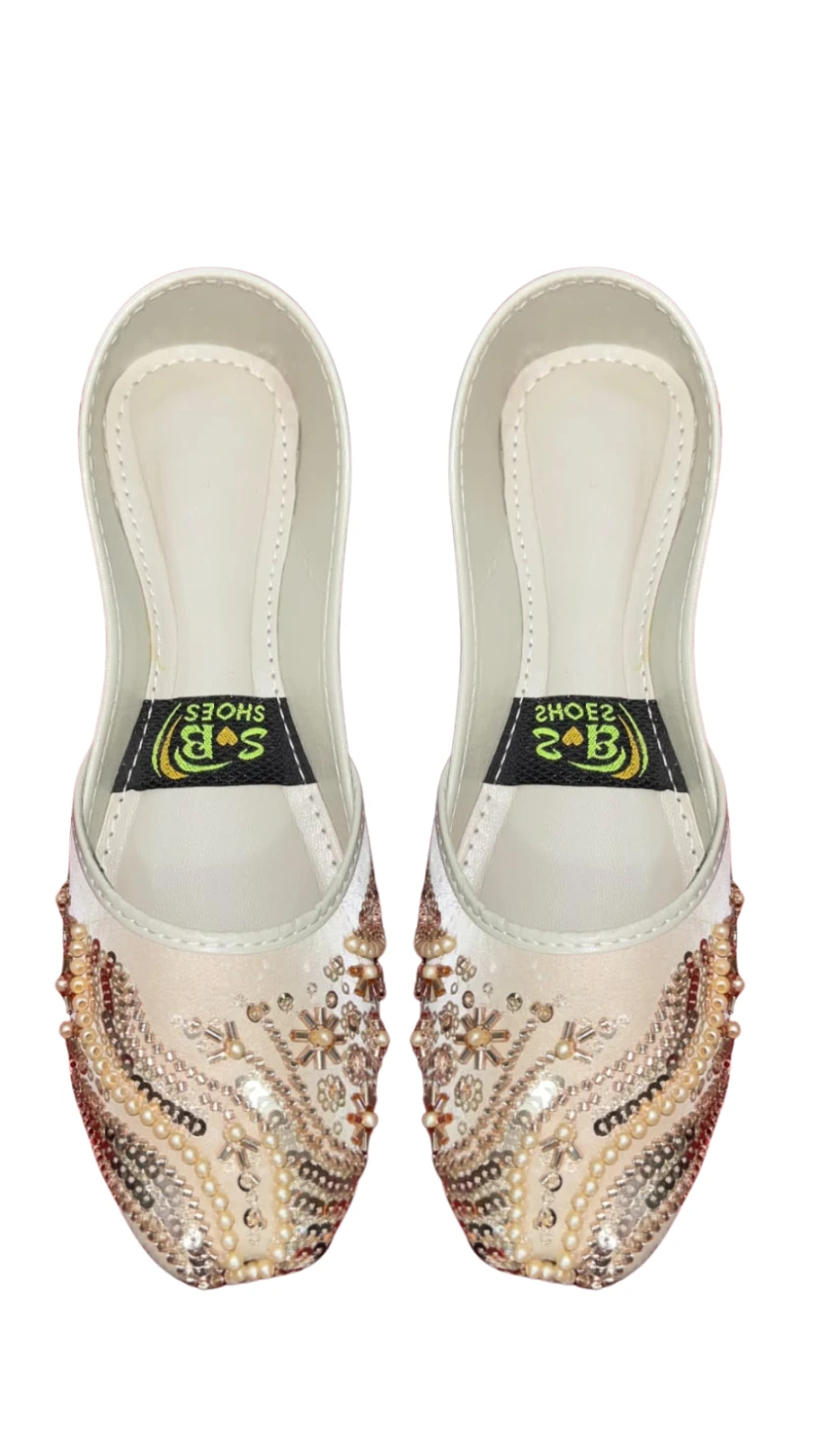 S.B Shoes Women's Premium Embroidered Beaded Khussa