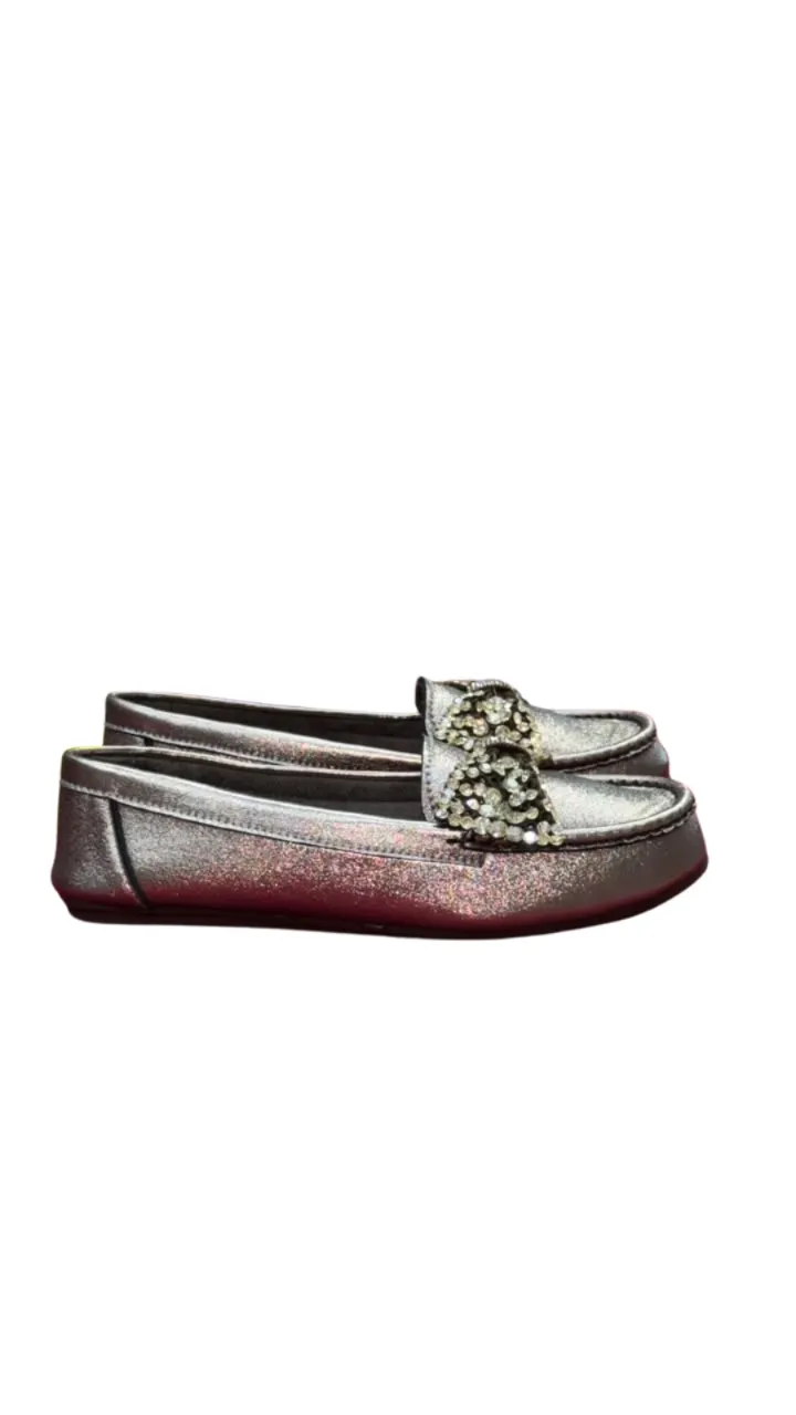 Stopy Women's Embellished Bow Slip-On Flats - Shimmer Loafer Pumps