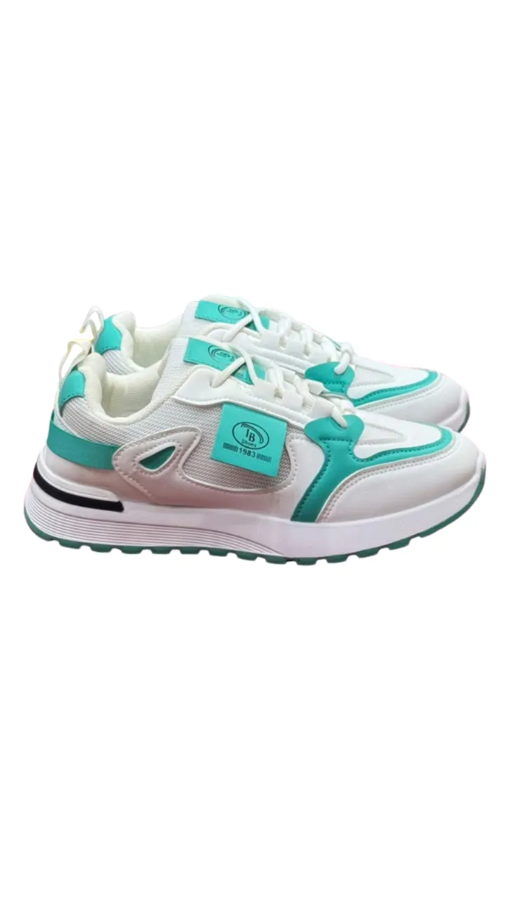 IB Shoes Women's Layered Mesh & Faux-Leather Lace-Up Sneakers – Cushioned Platform Walking Shoes