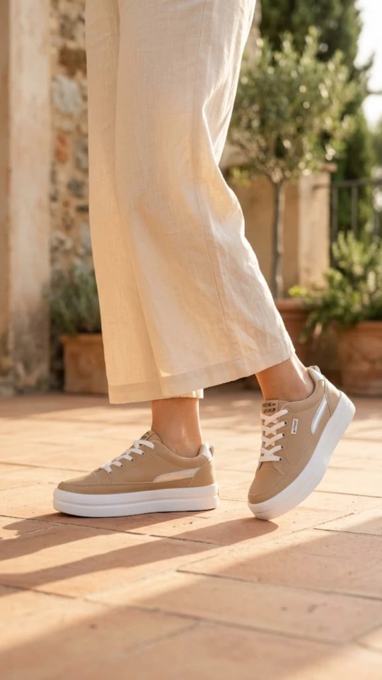 Classic Shoes Womens Chunky Platform Lace-Up Sneakers